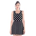 Polka Dots - Pale Green on Black Scoop Neck Skater Dress