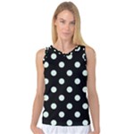 Polka Dots - Pale Green on Black Women s Basketball Tank Top