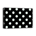 Polka Dots - Pale Green on Black Deluxe Canvas 18  x 12  (Stretched)