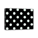 Polka Dots - Pale Green on Black Mini Canvas 7  x 5  (Stretched)