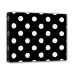 Polka Dots - Pale Green on Black Canvas 10  x 8  (Stretched)