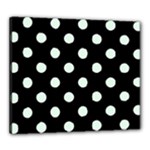 Polka Dots - Pale Green on Black Canvas 24  x 20  (Stretched)