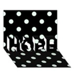 Polka Dots - Pale Green on Black HOPE 3D Greeting Card (7x5)