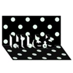 Polka Dots - Pale Green on Black HUGS 3D Greeting Card (8x4)
