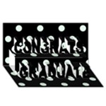Polka Dots - Pale Green on Black Congrats Graduate 3D Greeting Card (8x4)