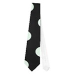 Polka Dots - Pale Green on Black Necktie (One Side)