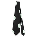 Polka Dots - Pale Green on Black Necktie (Two Side)