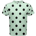 Polka Dots - Black on Pastel Green Men s Cotton Tee