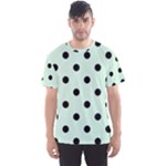 Polka Dots - Black on Pastel Green Men s Sport Mesh Tee