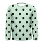 Polka Dots - Black on Pastel Green Men s Long Sleeve T-shirt
