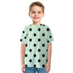 Polka Dots - Black on Pastel Green Kid s Sport Mesh Tee