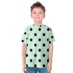 Polka Dots - Black on Pastel Green Kid s Cotton Tee
