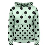 Polka Dots - Black on Pastel Green Women s Pullover Hoodie