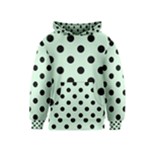 Polka Dots - Black on Pastel Green Kid s Pullover Hoodie