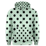 Polka Dots - Black on Pastel Green Men s Zipper Hoodie