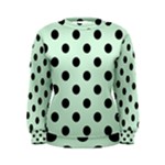 Polka Dots - Black on Pastel Green Women s Sweatshirt
