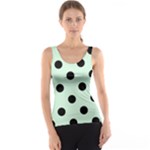 Polka Dots - Black on Pastel Green Tank Top