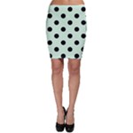 Polka Dots - Black on Pastel Green Bodycon Skirt