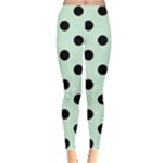 Polka Dots - Black on Pastel Green Women s Leggings