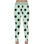 Polka Dots - Black on Pastel Green Yoga Leggings