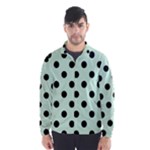 Polka Dots - Black on Pastel Green Wind Breaker (Men)