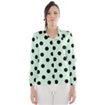 Polka Dots - Black on Pastel Green Wind Breaker (Women)