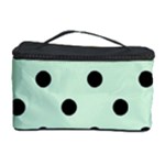 Polka Dots - Black on Pastel Green Cosmetic Storage Case