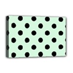Polka Dots - Black on Pastel Green Deluxe Canvas 18  x 12  (Stretched)