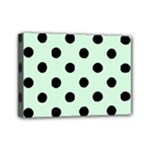 Polka Dots - Black on Pastel Green Mini Canvas 7  x 5  (Stretched)