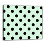 Polka Dots - Black on Pastel Green Canvas 24  x 20  (Stretched)