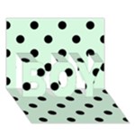 Polka Dots - Black on Pastel Green BOY 3D Greeting Card (7x5)