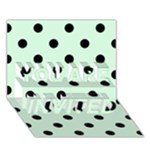 Polka Dots - Black on Pastel Green YOU ARE INVITED 3D Greeting Card (7x5)