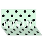 Polka Dots - Black on Pastel Green BEST SIS 3D Greeting Card (8x4)