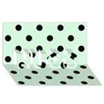 Polka Dots - Black on Pastel Green HUGS 3D Greeting Card (8x4)