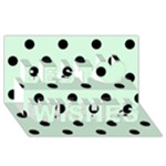 Polka Dots - Black on Pastel Green Best Wish 3D Greeting Card (8x4)