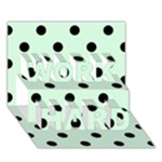 Polka Dots - Black on Pastel Green WORK HARD 3D Greeting Card (7x5)