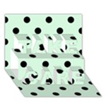 Polka Dots - Black on Pastel Green TAKE CARE 3D Greeting Card (7x5)