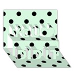 Polka Dots - Black on Pastel Green You Did It 3D Greeting Card (7x5)