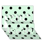 Polka Dots - Black on Pastel Green You Rock 3D Greeting Card (7x5)