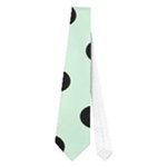 Polka Dots - Black on Pastel Green Necktie (One Side)