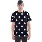 Polka Dots - Pastel Green on Black Men s Sport Mesh Tee