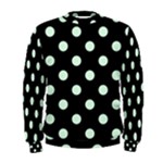 Polka Dots - Pastel Green on Black Men s Sweatshirt