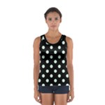 Polka Dots - Pastel Green on Black Women s Sport Tank Top