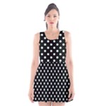 Polka Dots - Pastel Green on Black Scoop Neck Skater Dress