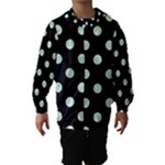 Polka Dots - Pastel Green on Black Hooded Wind Breaker (Kids)