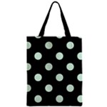 Polka Dots - Pastel Green on Black Zipper Classic Tote Bag