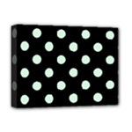 Polka Dots - Pastel Green on Black Deluxe Canvas 16  x 12  (Stretched)