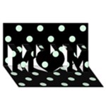 Polka Dots - Pastel Green on Black MOM 3D Greeting Card (8x4)