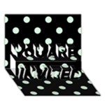Polka Dots - Pastel Green on Black YOU ARE INVITED 3D Greeting Card (7x5)