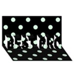 Polka Dots - Pastel Green on Black BEST BRO 3D Greeting Card (8x4)